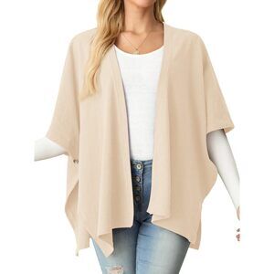 6248 Women's Shawls And Cardigan Open Front Poncho Cape Autumn Winter